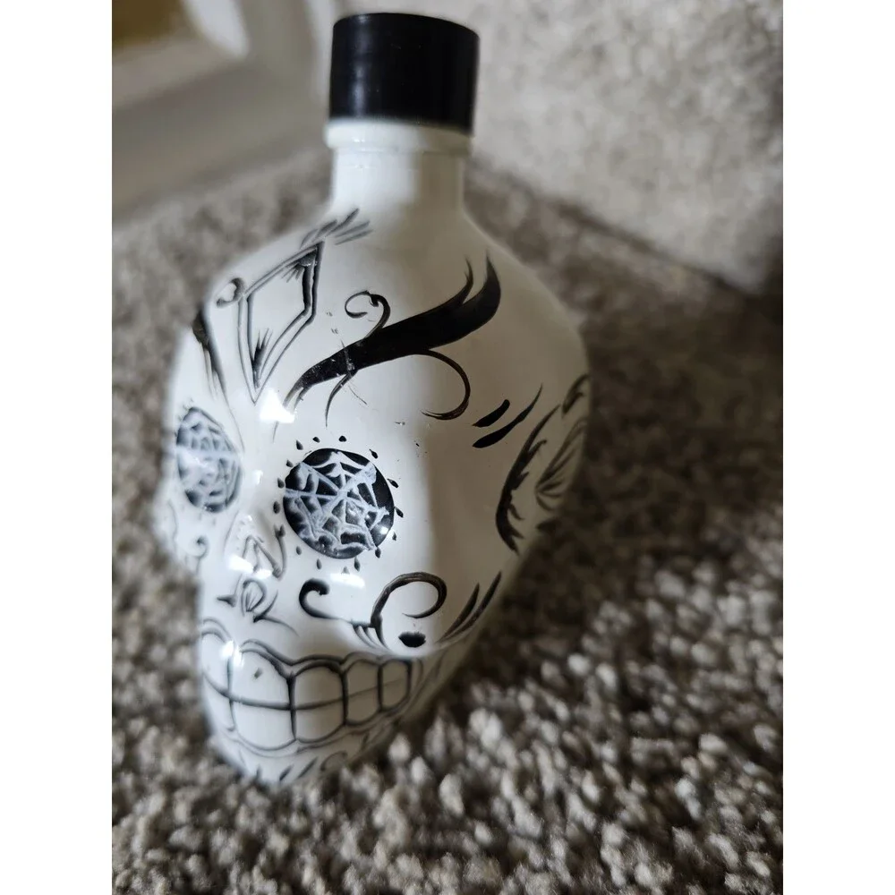 Skull Dia De Muertos KAH Blanco Tequila Bottle Decanter Day of The Dead EMPTY